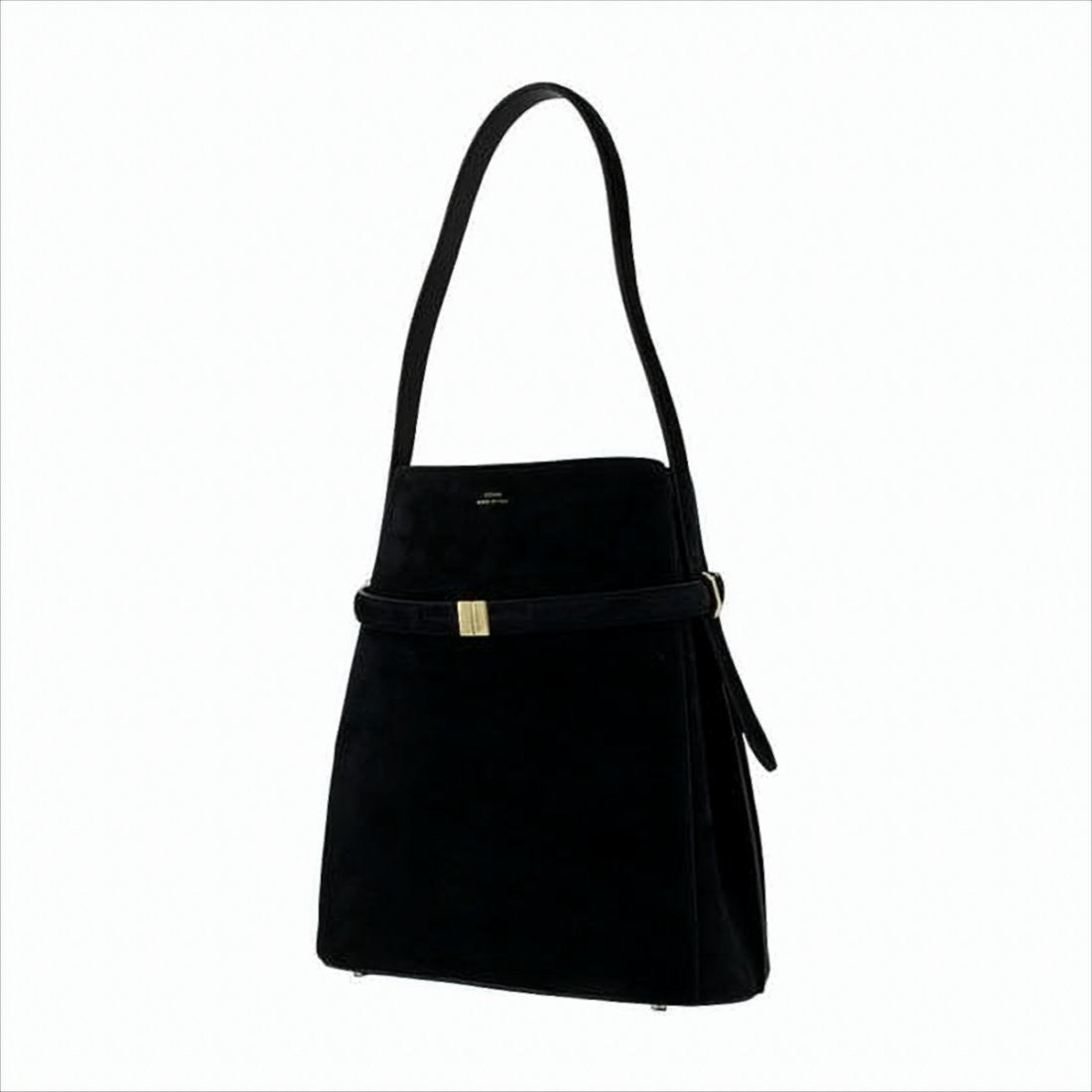Totême Structured Black Cowhide Tote Bag