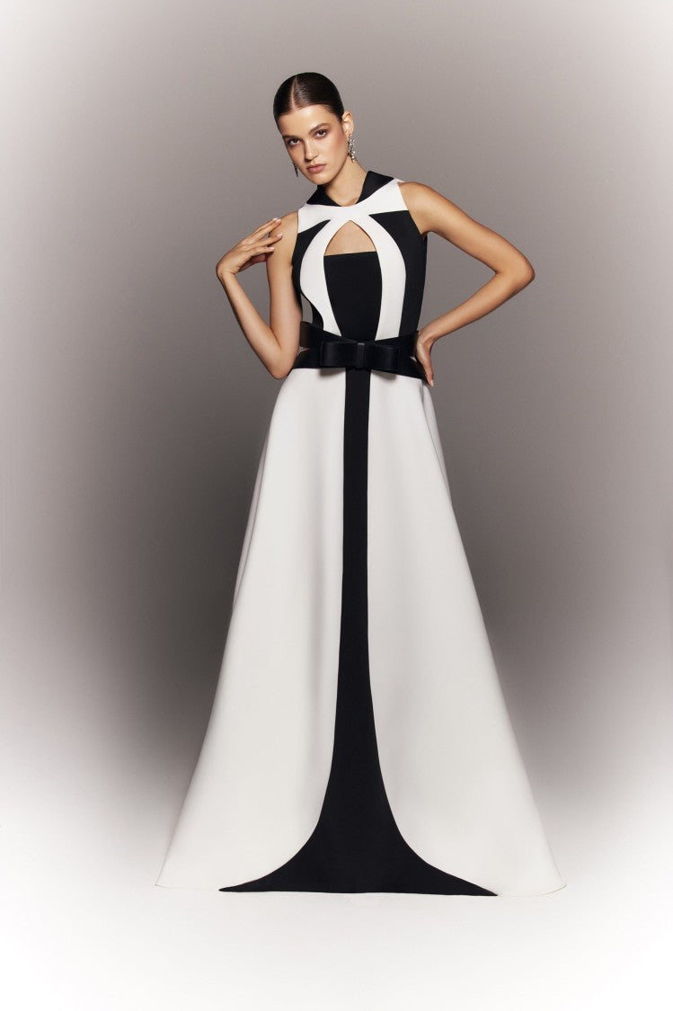 Saiid Kobeisy Neoprene Dress With Contrasting Cuts