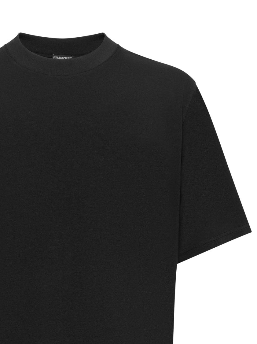 Franzese Collection Oversized Black T-Shirt With Crewneck