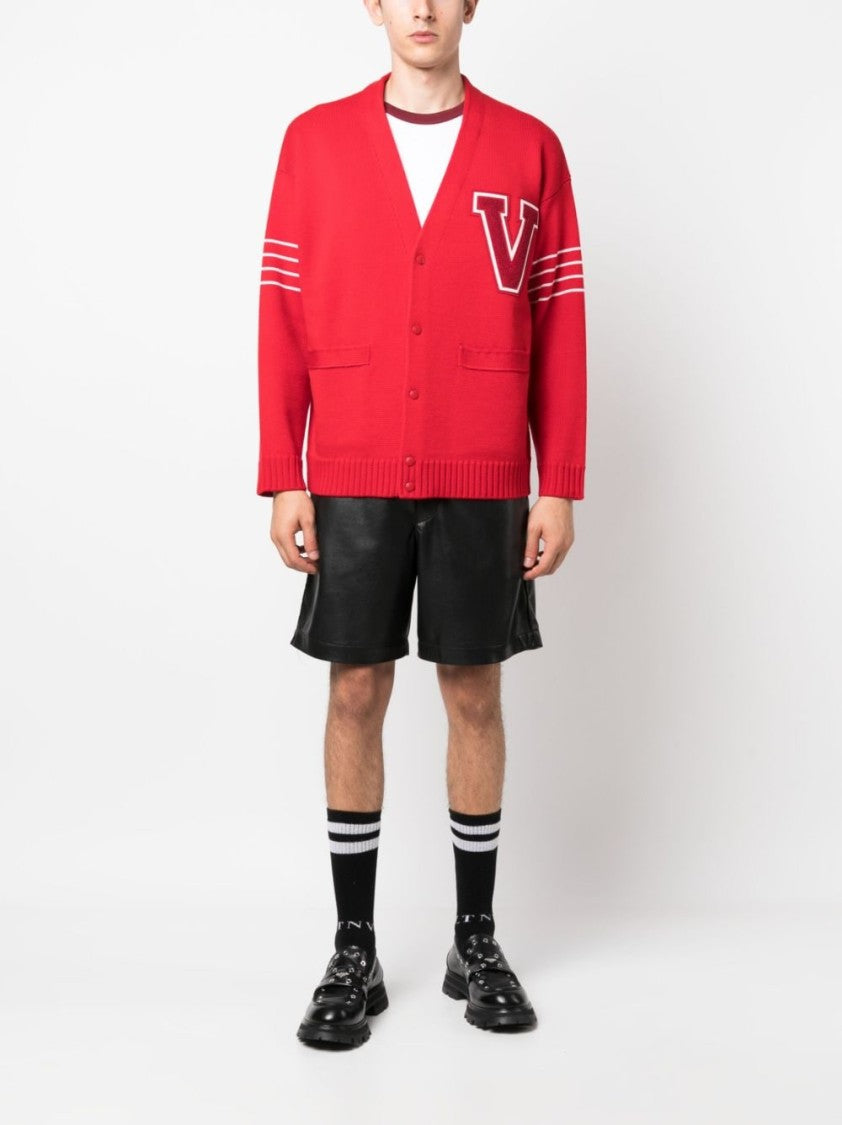 Valentino Garavani Vlogo-Patch Wool Cardigan