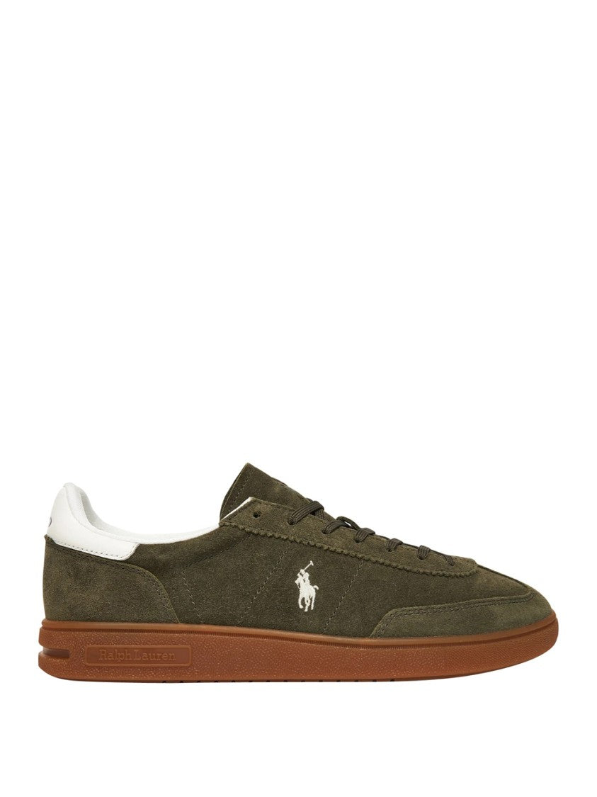 Polo Ralph Lauren Olive Green Suede Low-Top Sneakers