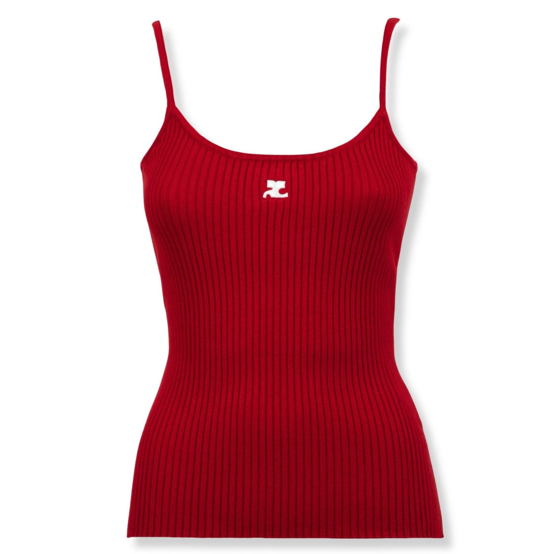 Courrèges Ribbed Tank Top With Boat Neckline