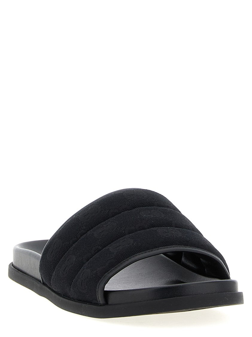 Gucci Padded Gg Fabric Slides With Minimalist Design