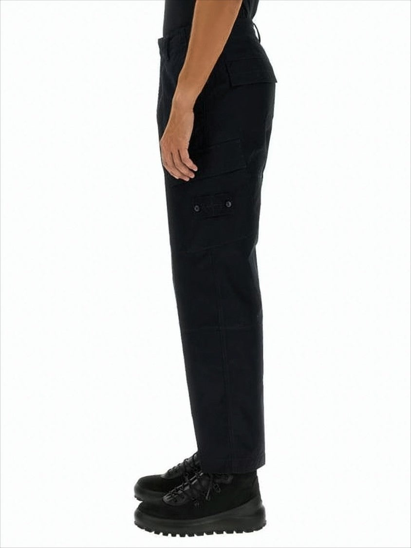 Stone Island Structured Straight Pants With Cargo Pockets