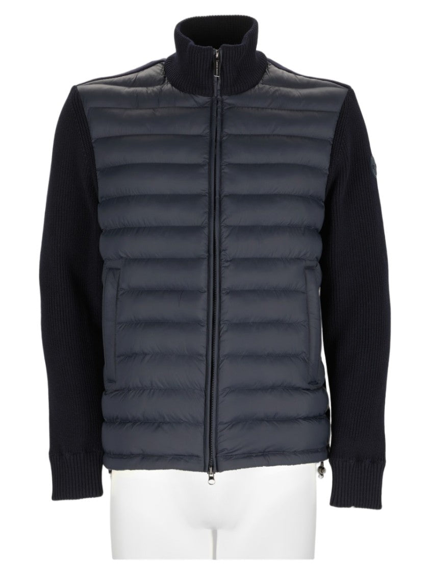 Colmar Originals Blue Quilted Contrasting Knit Padded Jacket