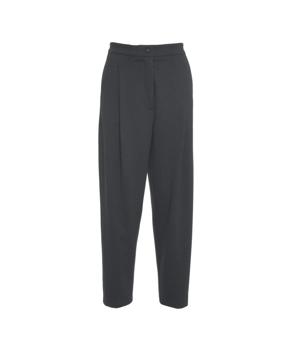 Erika Cavallini Tailored Black Pleated Trousers With High Waist Design