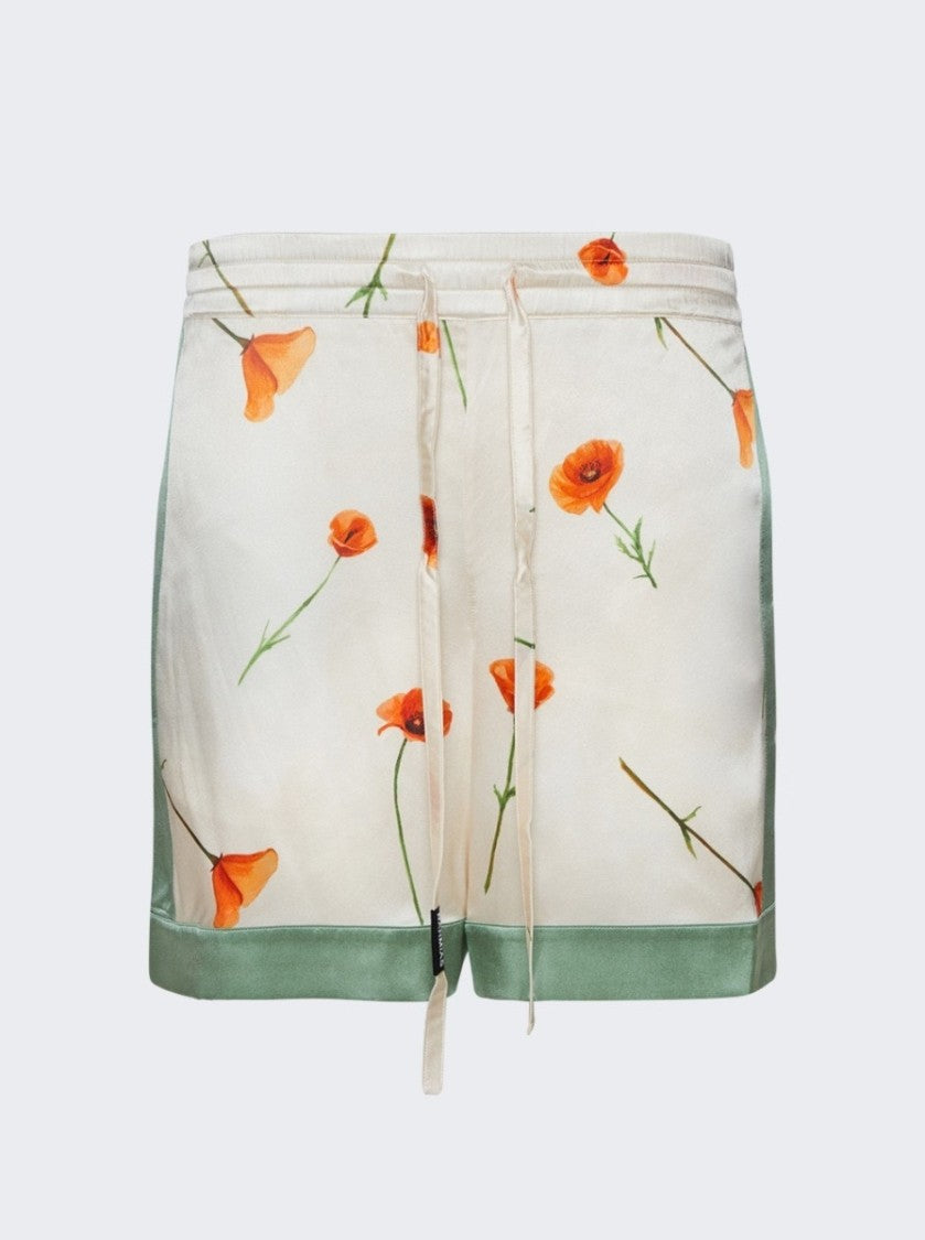 Nahmias Colorblock Poppy Silk Shorts