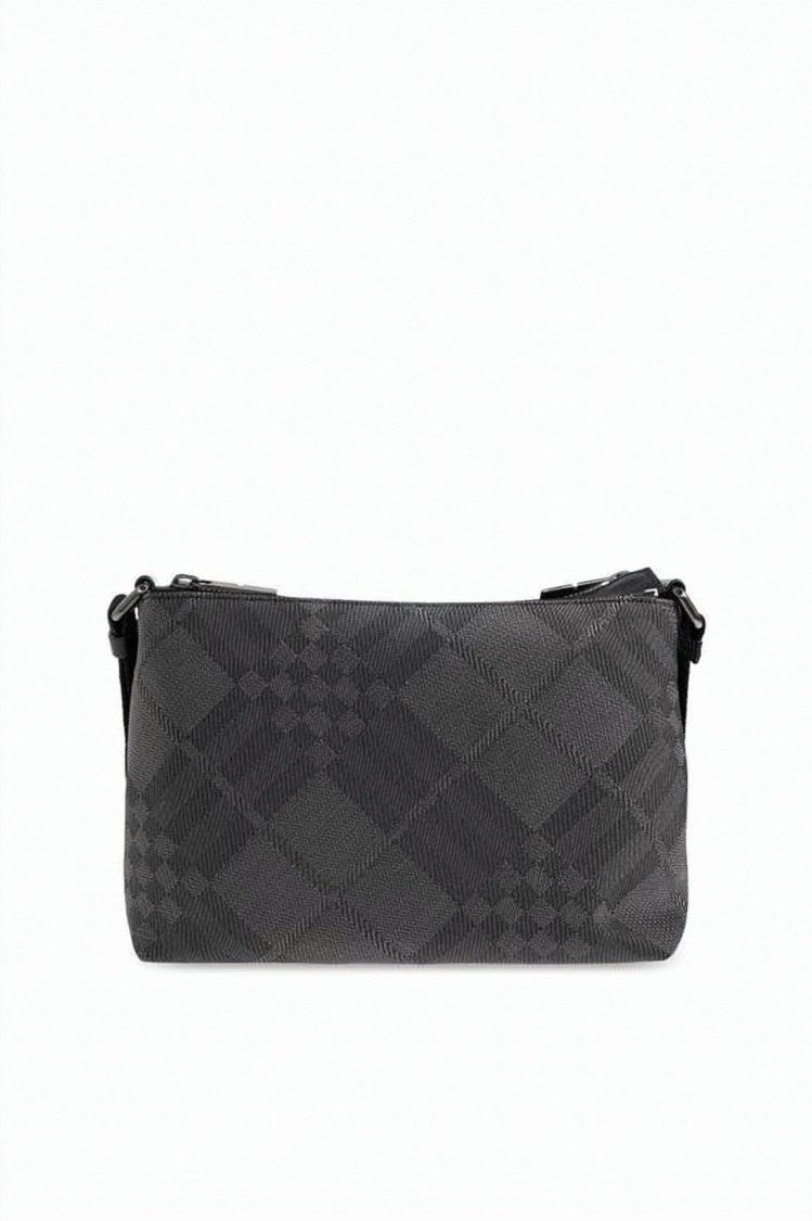 Burberry Black Minimalist Rectangular Checkered Shoulder Bag