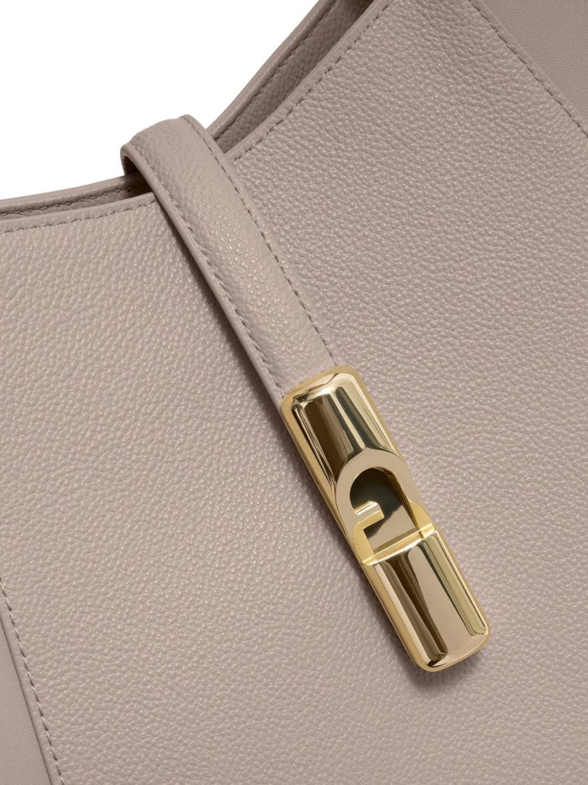 Furla Structured Smooth Leather Tote Bag