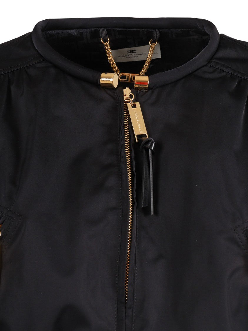 Elisabetta Franchi Cropped Puffed Sleeve Jacket