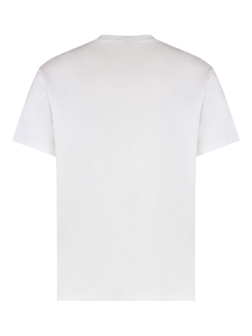Alexander Mcqueen White Cotton T-Shirt With Bold Black Logo