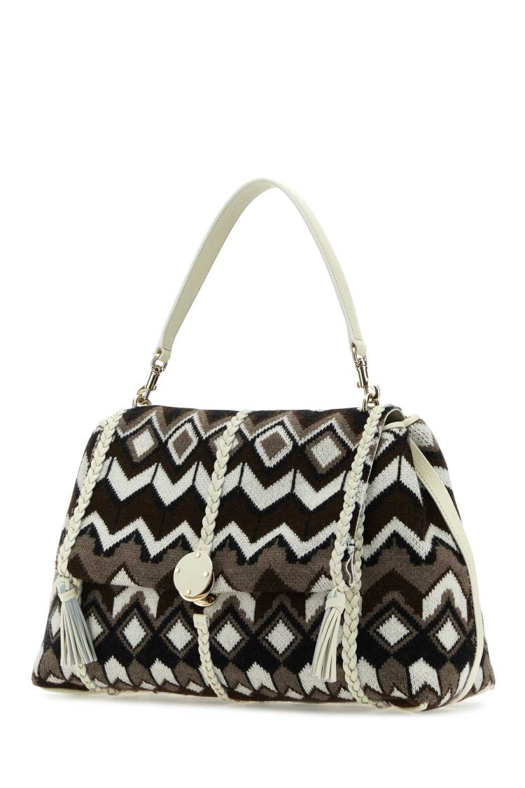 Chloé Embroidered Wool Large Penelope Shoulder Bag