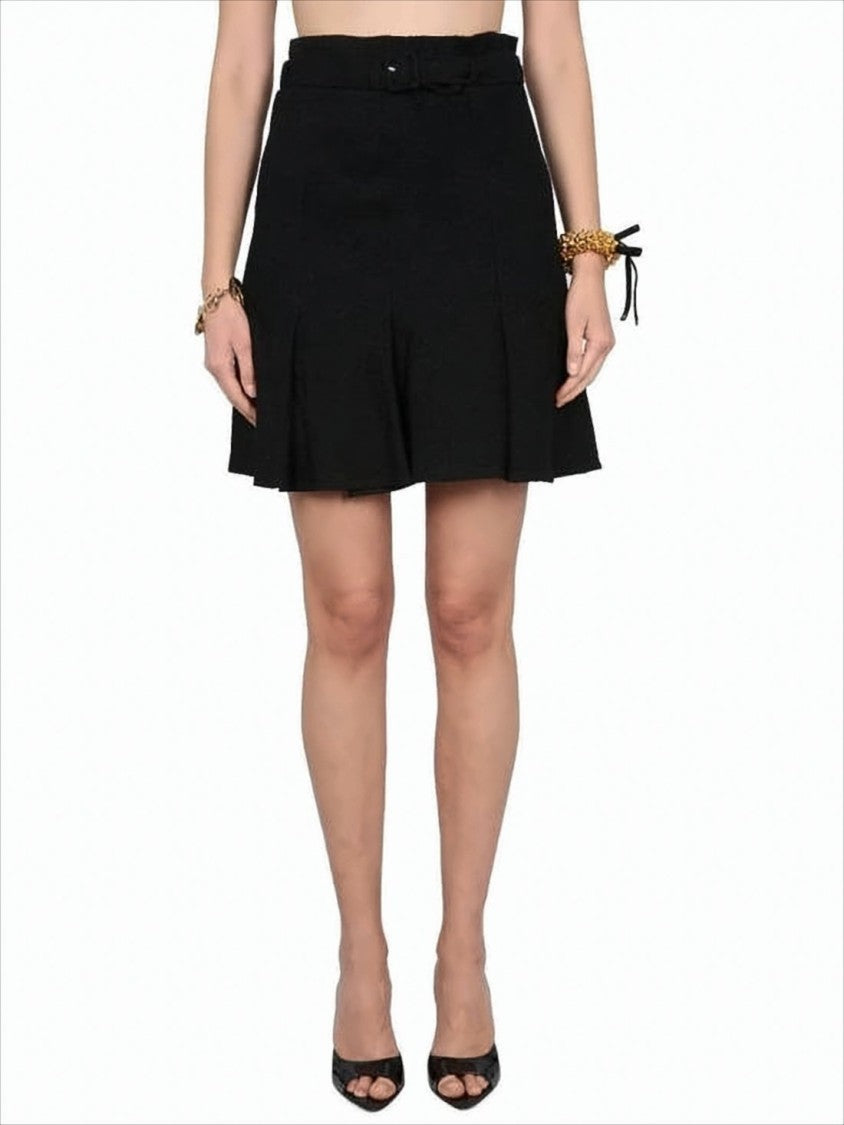 Patou Black Flared Mini Skirt