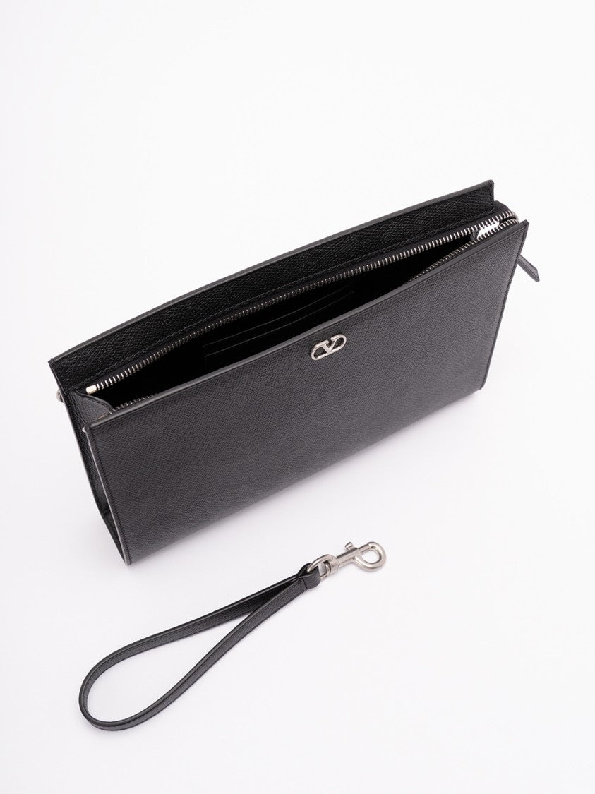 Valentino Garavani `Vlogo Signature` Leather Pouch