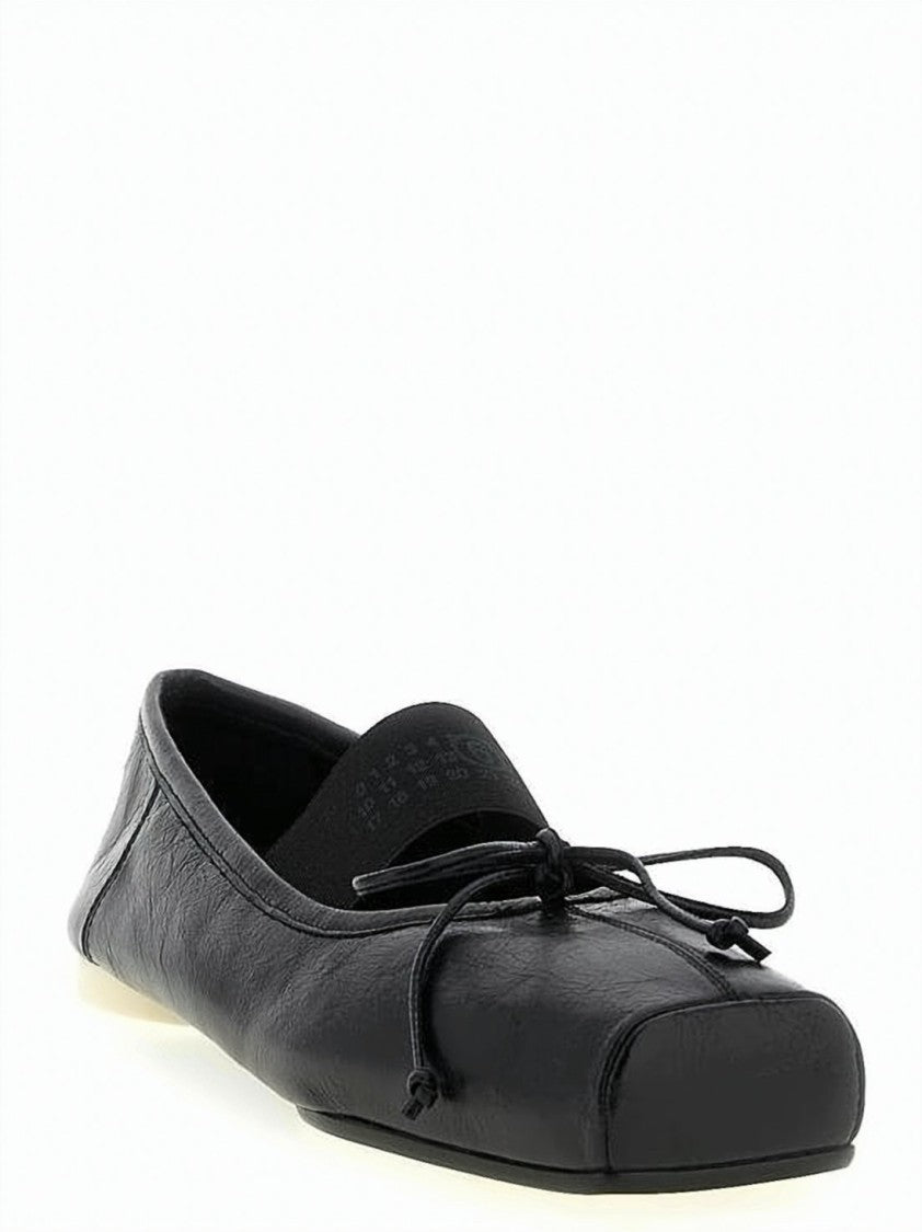 Mm6 By Maison Margiela Square Toe Calf Leather Ballet Flats