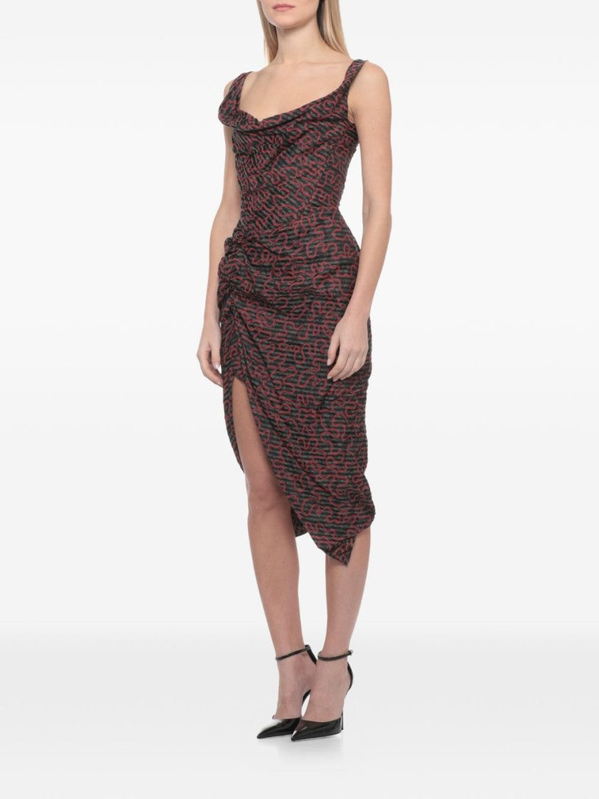 Vivienne Westwood Black Draped Sleeveless Side Slit Dress