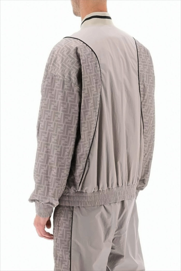 Fendi Relaxed Fit Bomber Jacket With Piping Details