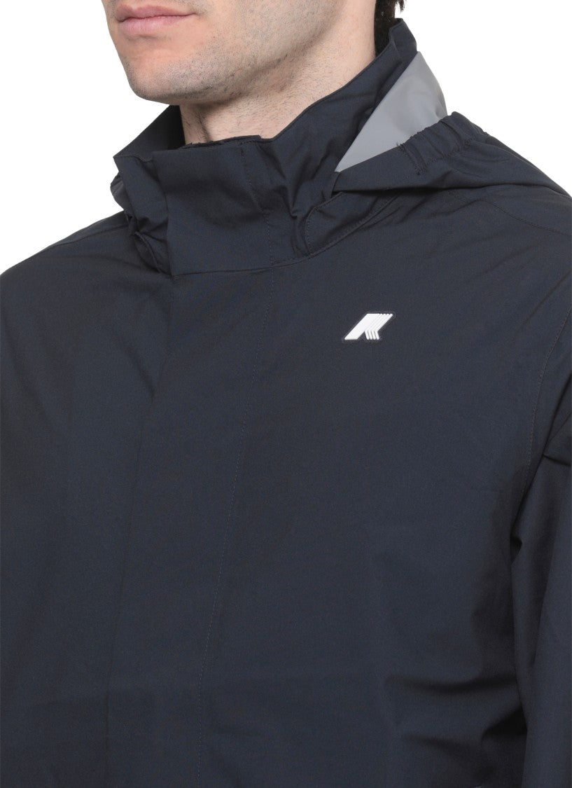 K-Way Blue Aurene Stretch Hooded Jacket