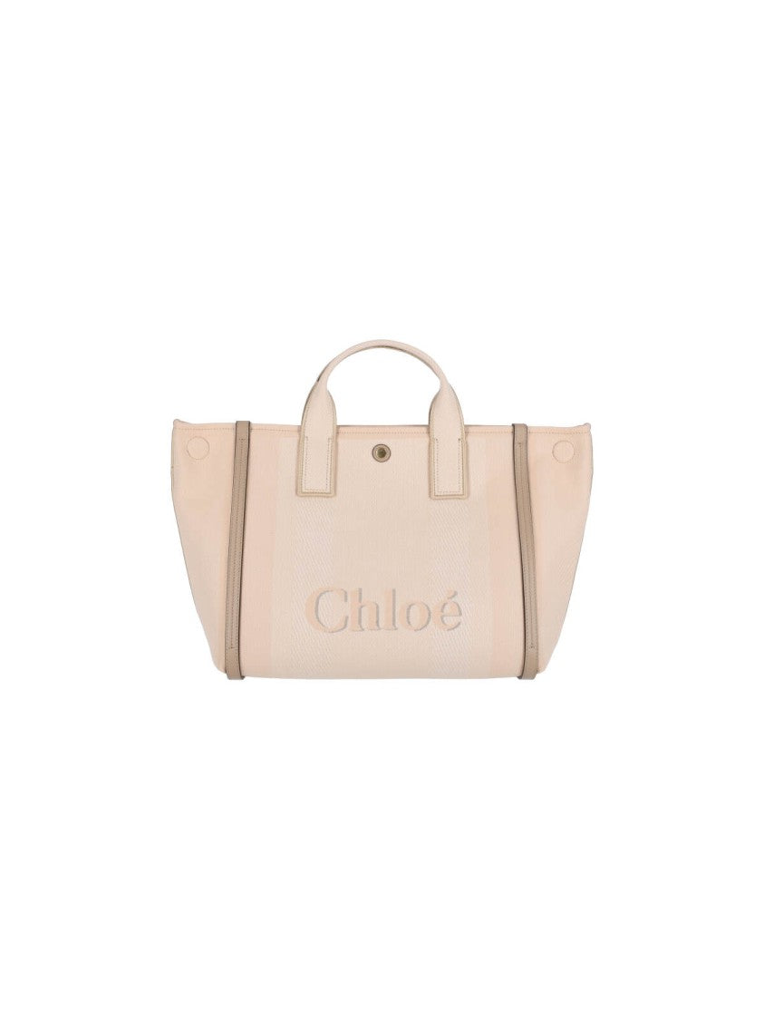 Chloé Structured Tote Bag With Rafia Effect