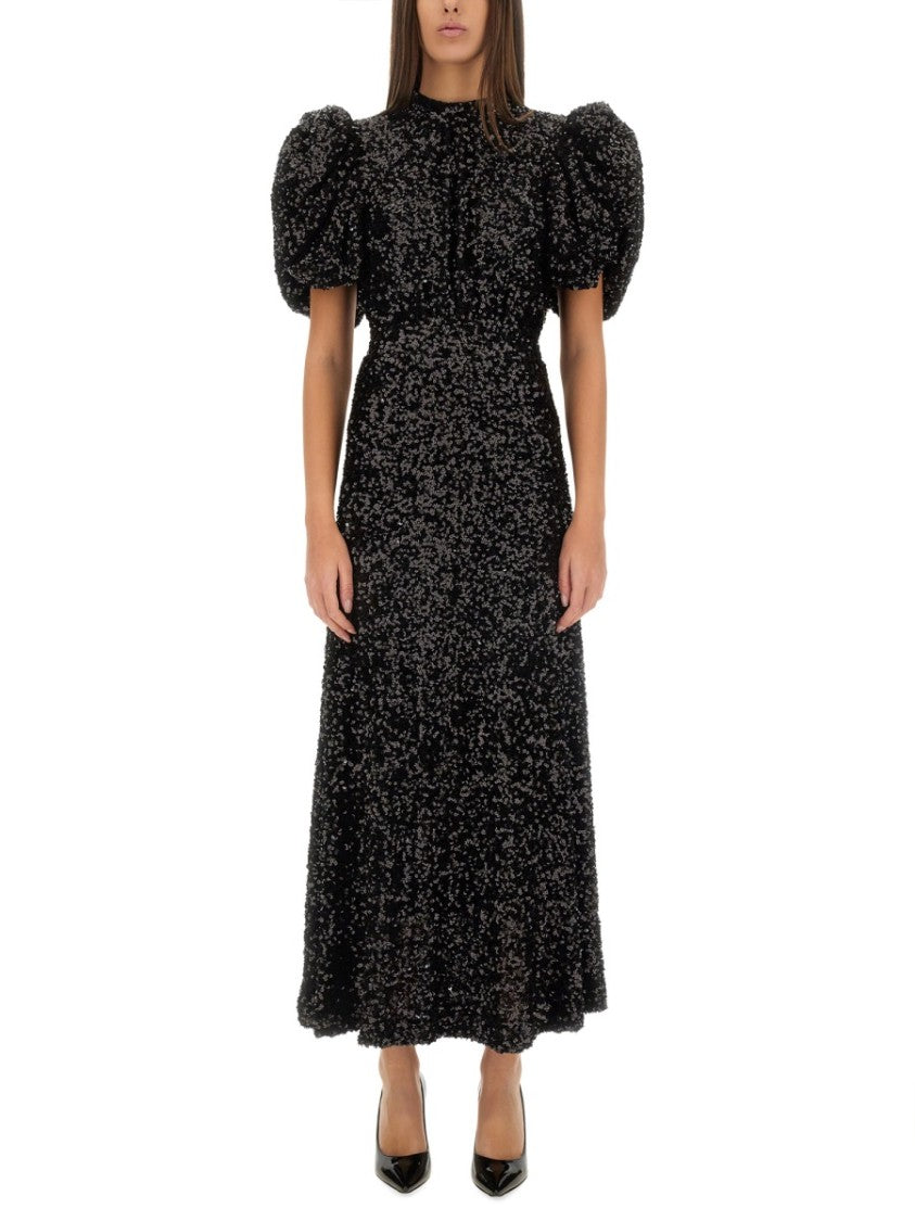 Rotate Fitted Midi Dress With Sequins