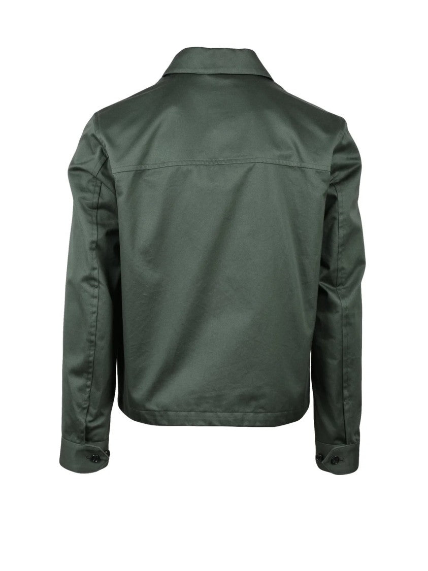 Add Green Cotton Canvas Zip-Up Jacket