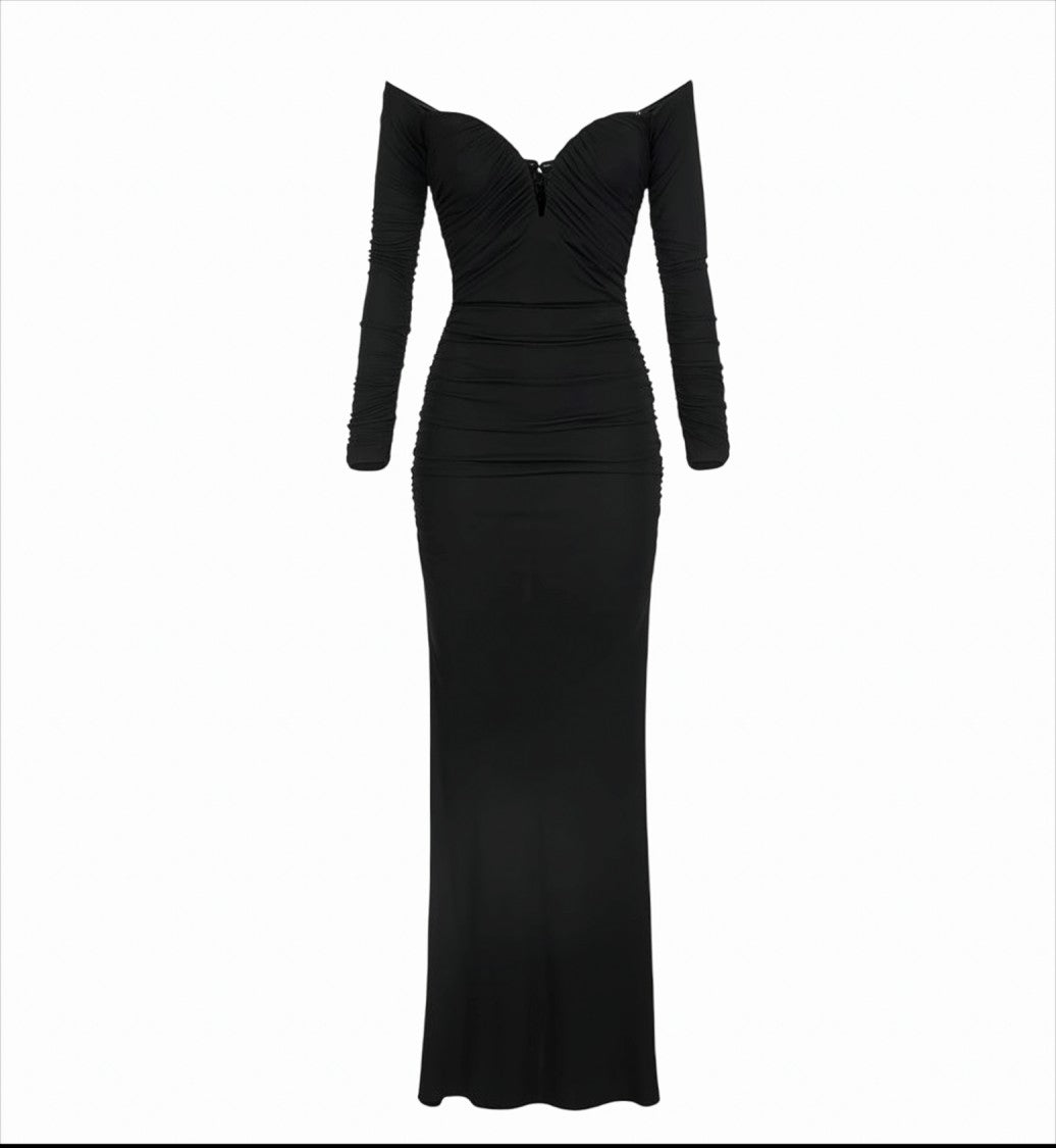 Elisabetta Franchi Red Carpet Dress In Crêpe Jersey With Drapes