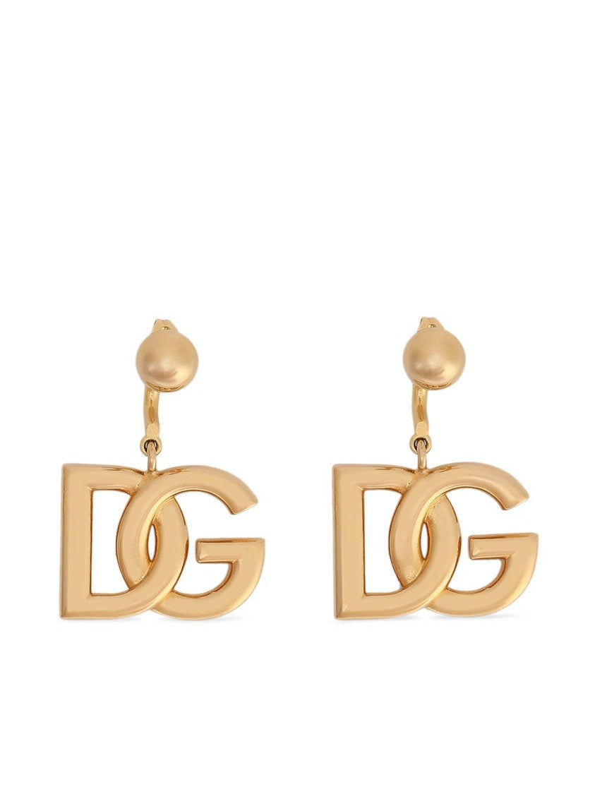 Dolce & Gabbana Interlocking Initials Brass Clip-On Earrings