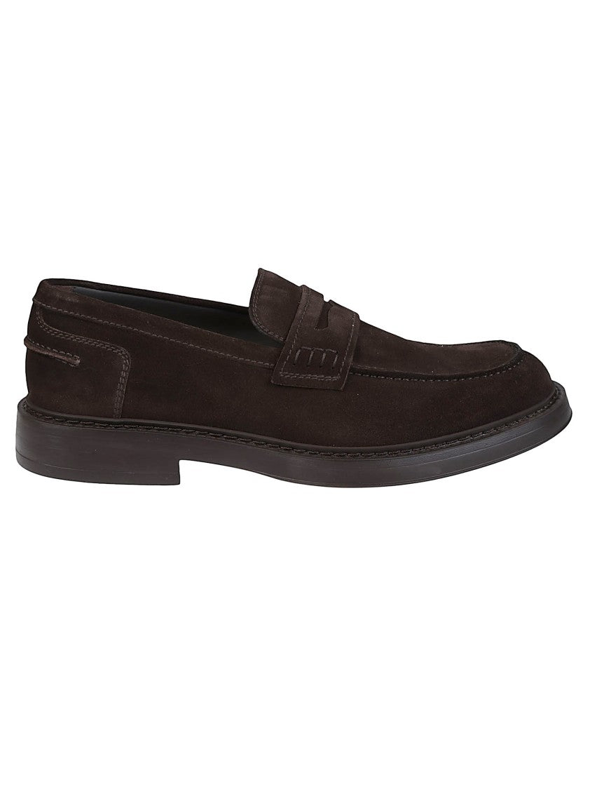 Doucal's Punny Adler Brown Calfskin Penny Loafers