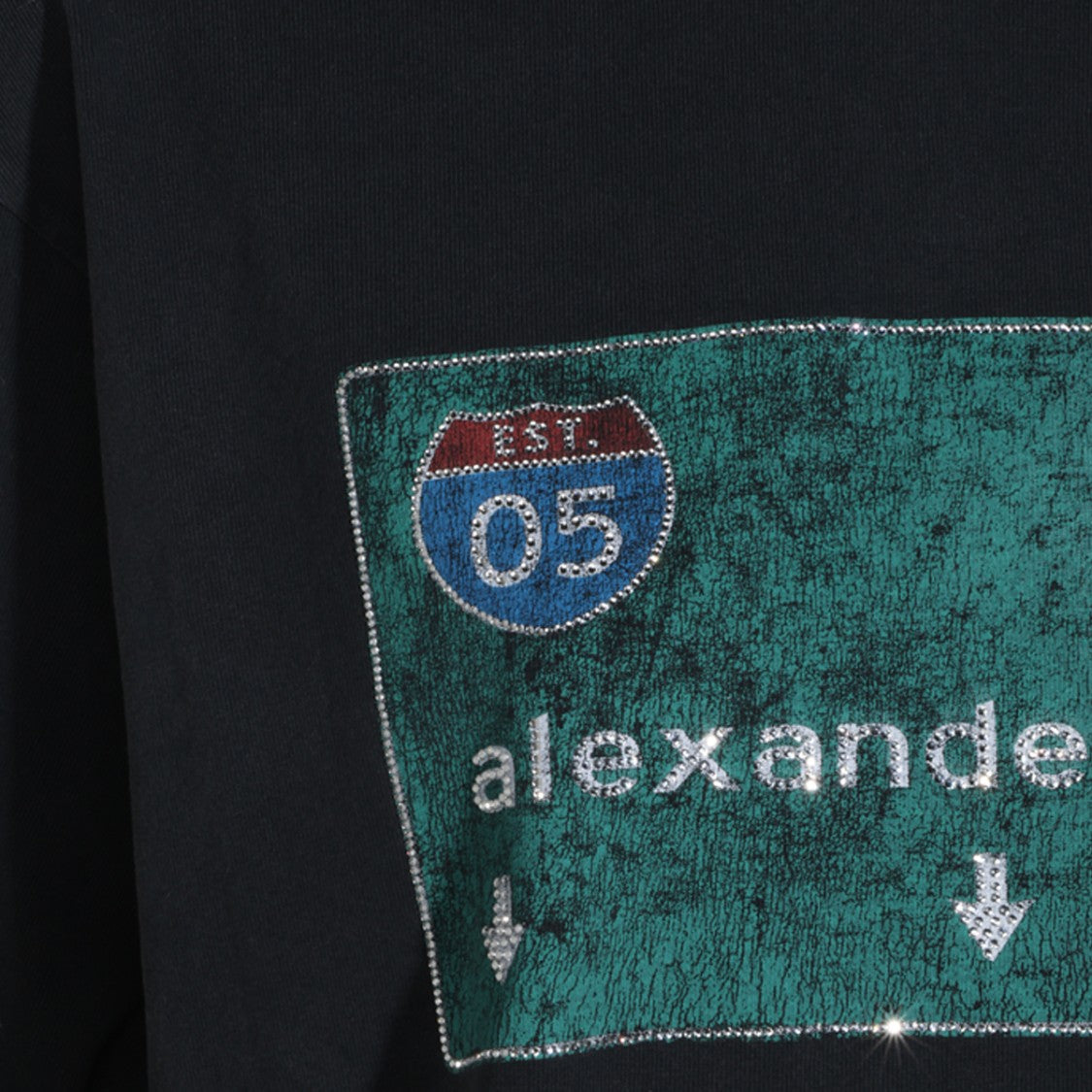 Alexander Wang Oversized Black Street Sign Graphic T-Shirt