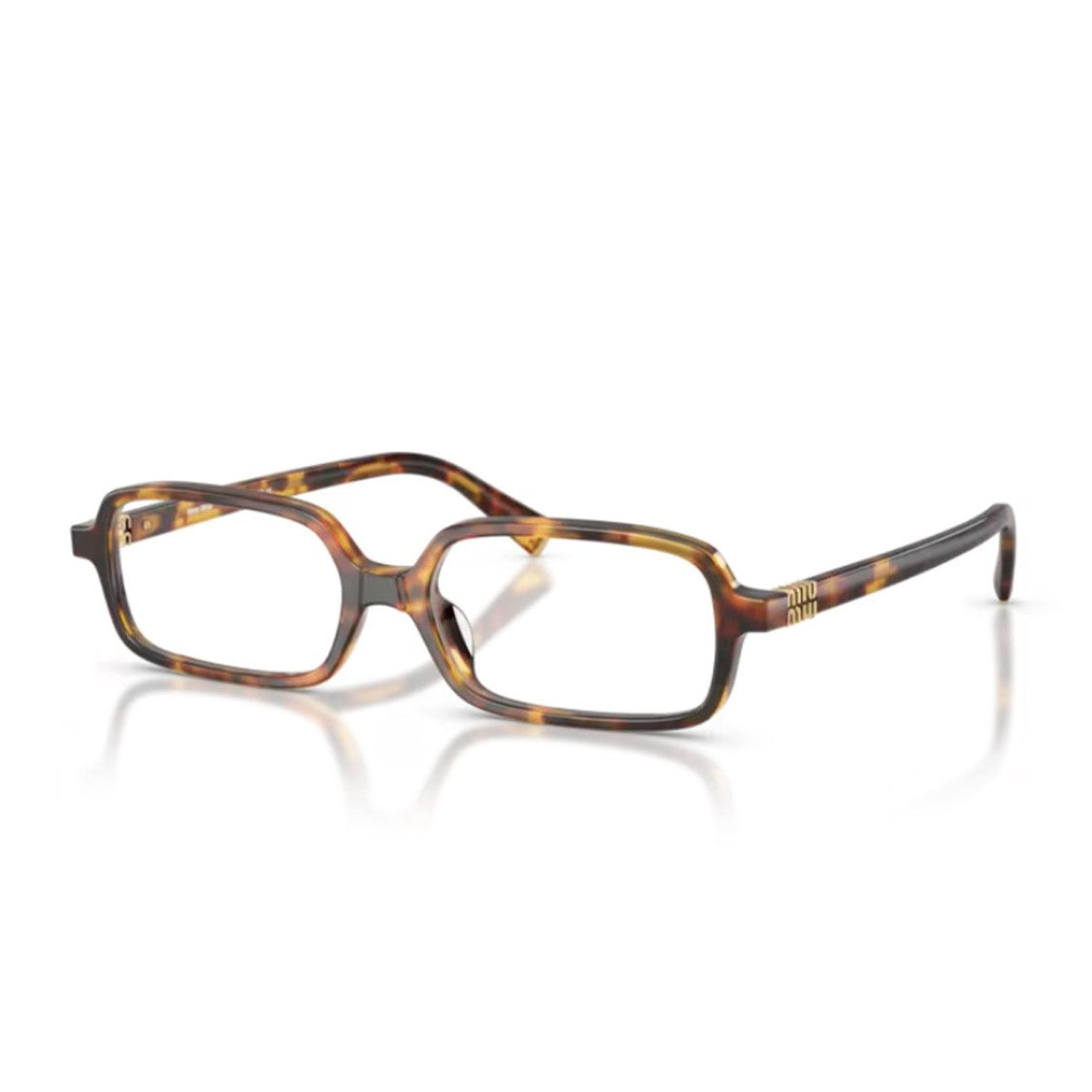 Miu Miu Havana Miu Regard Acetate Rectangular Sunglasses