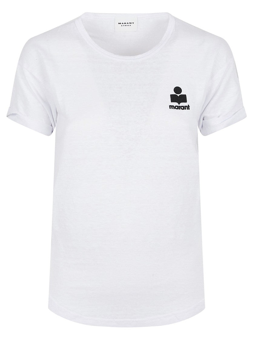 Isabel Marant Étoile Lightweight Linen T-Shirt With Embroidered Logo