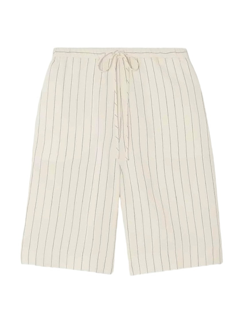 Totême Relaxed Fit Pinstripe Shorts With Drawstring Waist