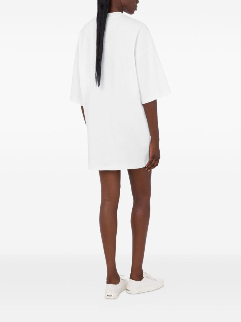 Moschino White Silk And Nylon Mini Dress