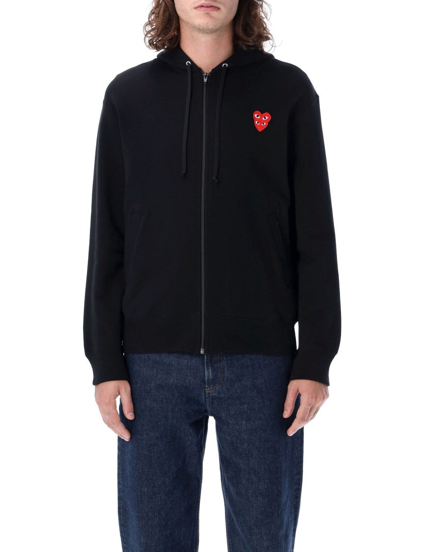 Comme Des Garçons Double Heart Full Zip Hoodie