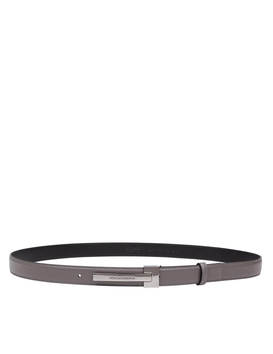 Dolce & Gabbana Leather Belt With Logo Buckle
