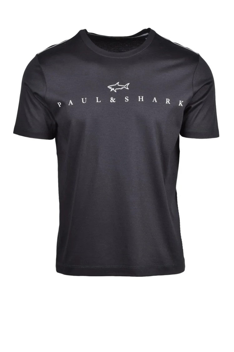 Paul & Shark Black Cotton Lyocell T-Shirt