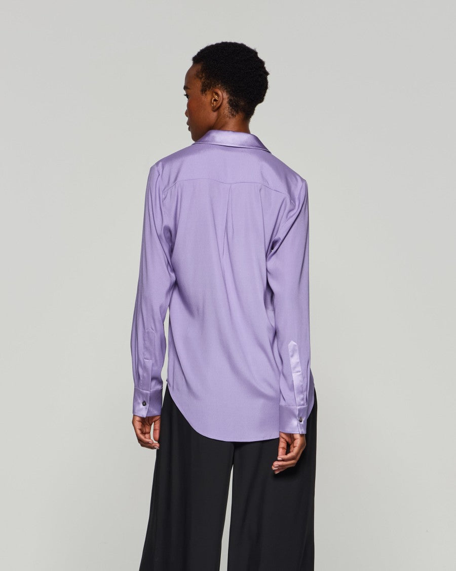 Serena Bute Silk Classic Shirt - Lilac