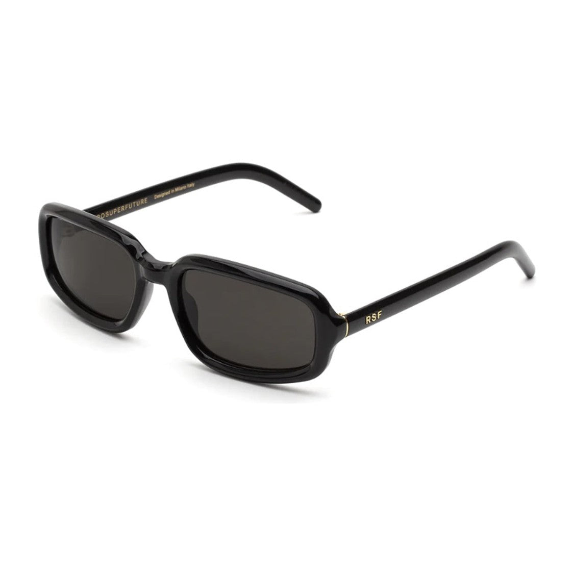 Retrosuperfuture Black Troll Acetate Rectangular Sunglasses