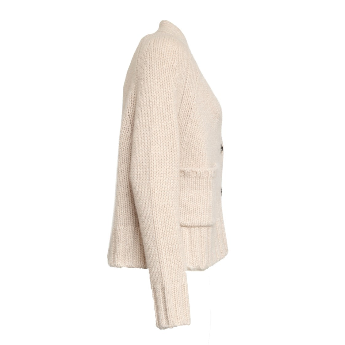 Allude V-Neck Cardigan With Button Closure And Front Pockets