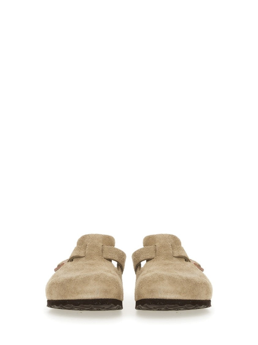 Birkenstock Suede-Upper Slip-On Sabot Shoes With Adjustable Buckle