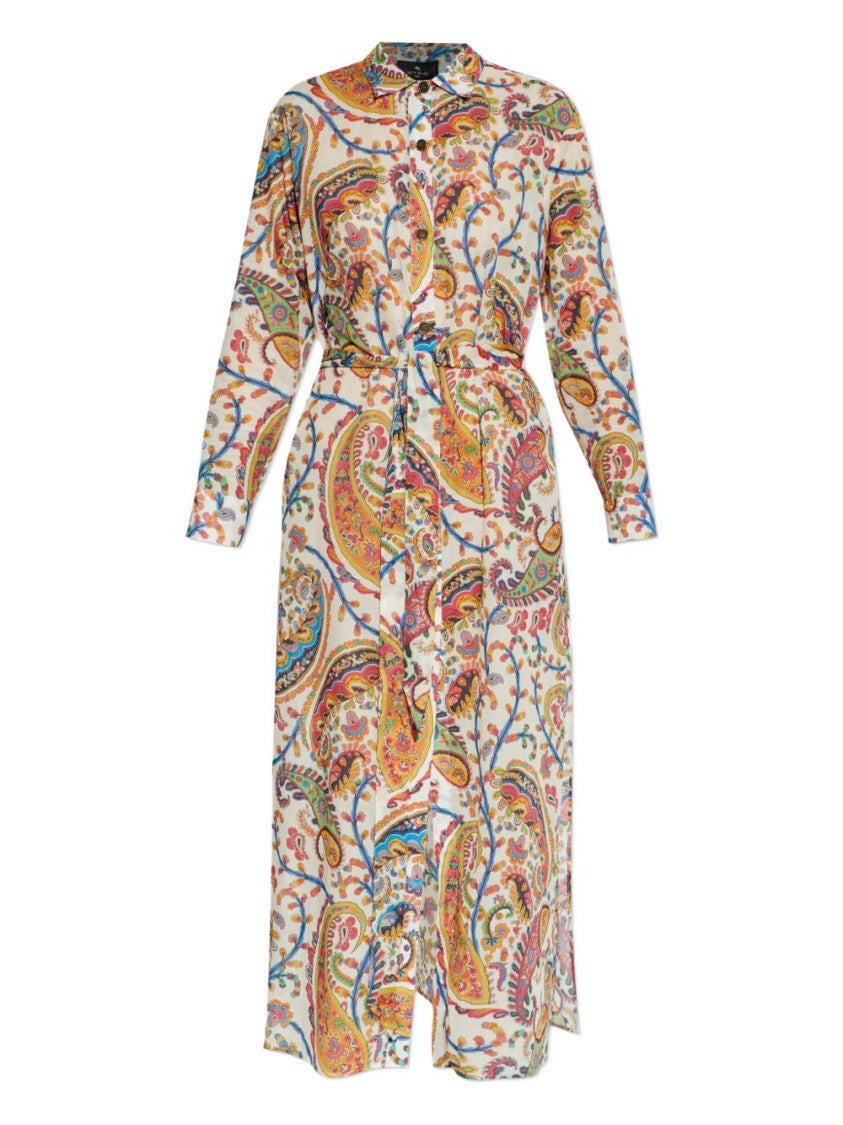 Etro Multicolor Floral Paisley Print Midi Dress