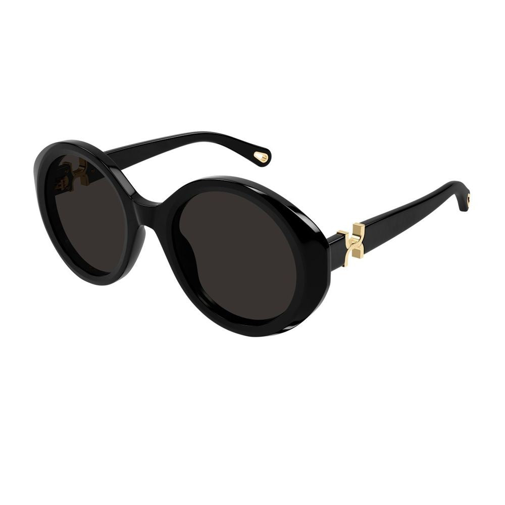 Chloé Ch0332s Marcie-Linea Chloé Round Glossy Black Acetate Sunglasses