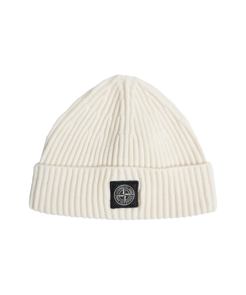 Stone Island Ribbed Virgin Wool Beanie