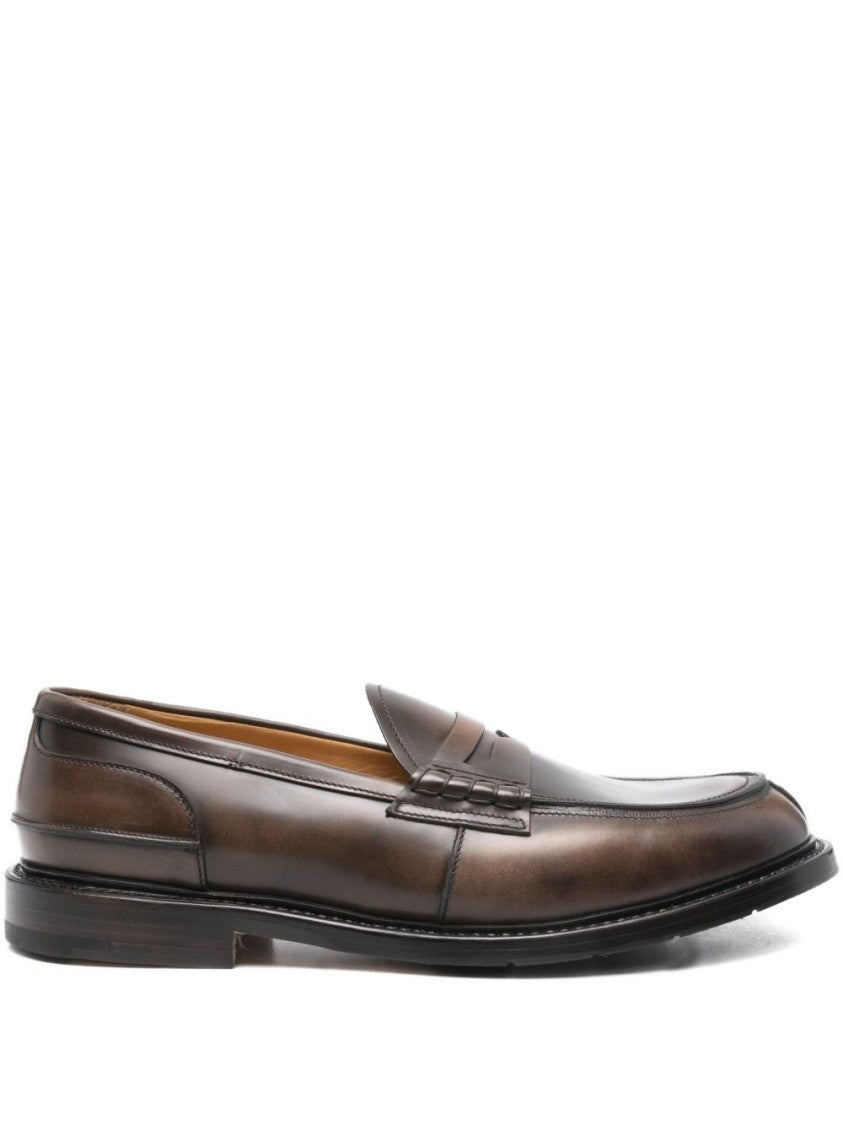 Premiata Brown Penny Slot Detail Leather Flats