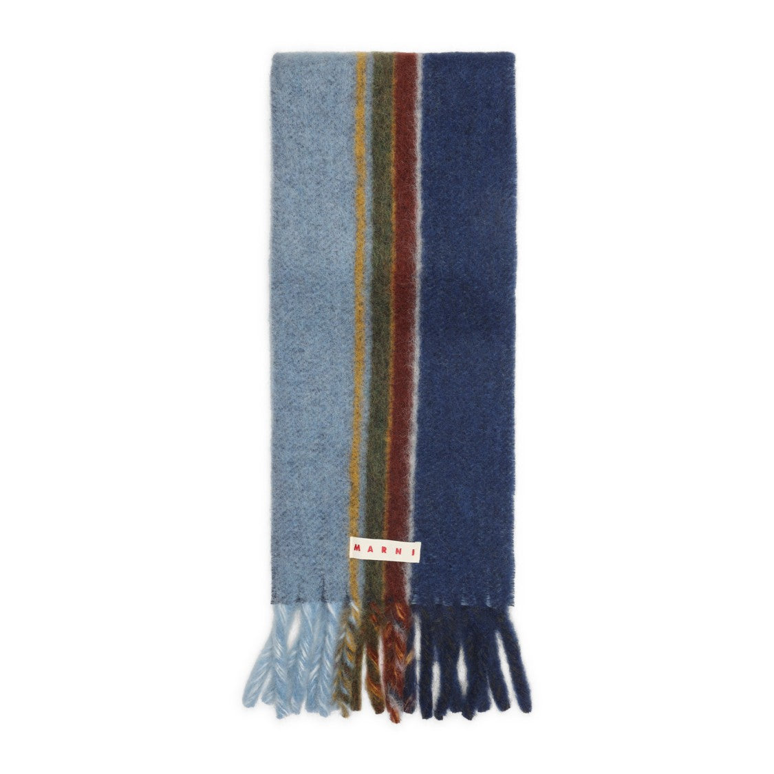 Marni Iris Blue Wool Scarf