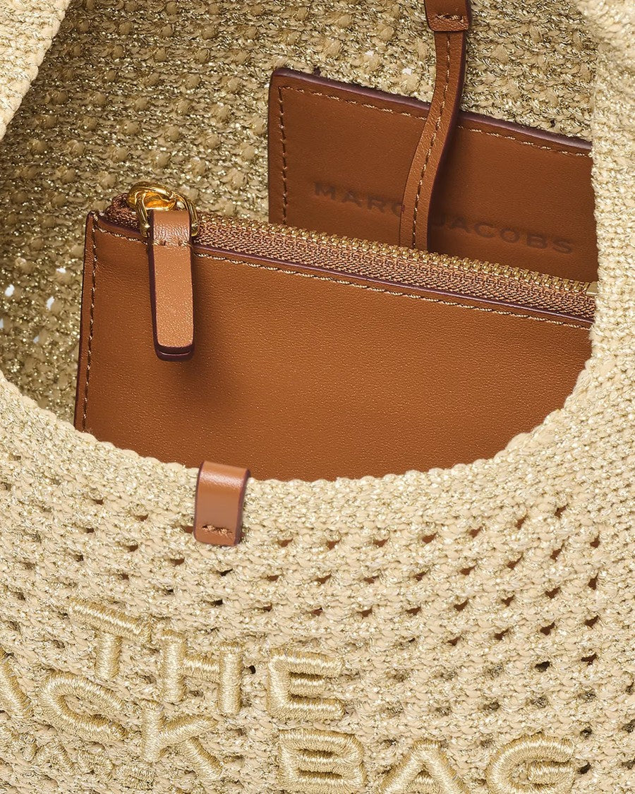 Marc Jacobs Champagne Mini Sack Lurex Crochet Tote Bag