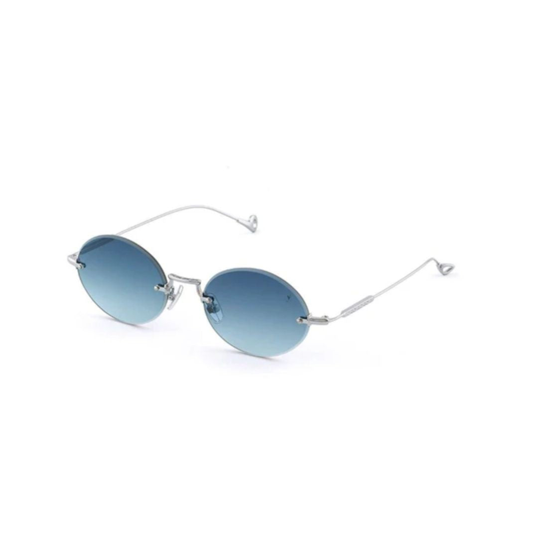 Eyepetizer Met C.1-26 Oval-Shape Gradient Blue Tint Sunglasses With Metal Frame