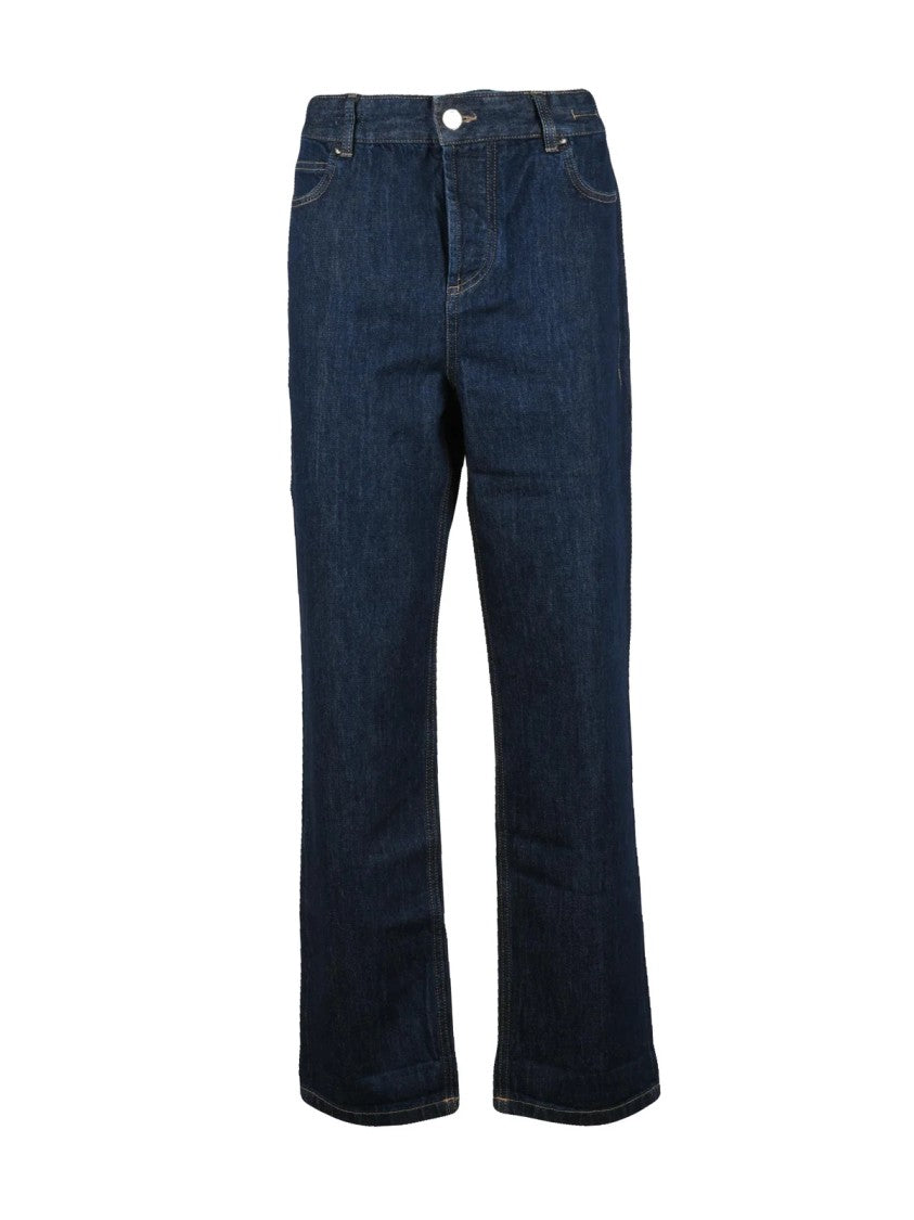 Marella Blue Straight-Leg Cotton Jeans