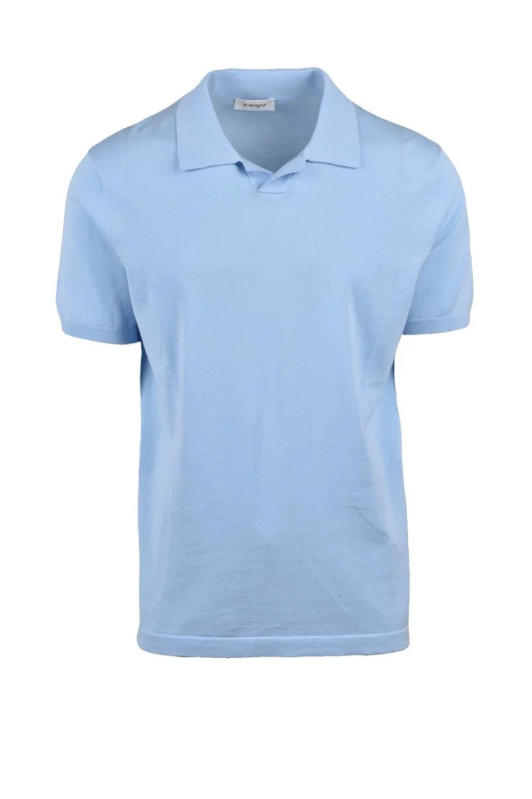 Kangra Light Blue Cotton Knit Polo
