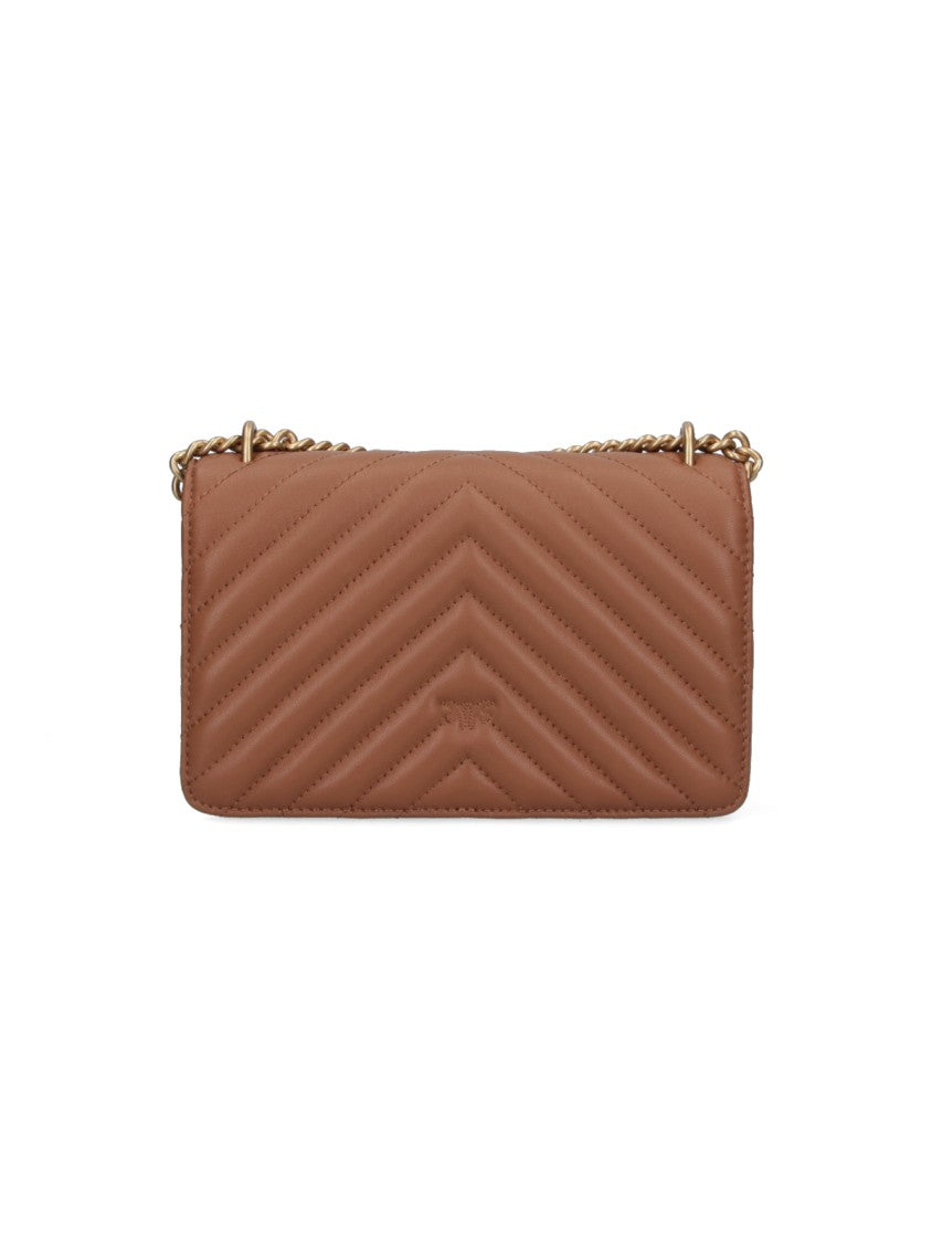 Pinko Structured Brown Handbag With Versatile Carrying Options